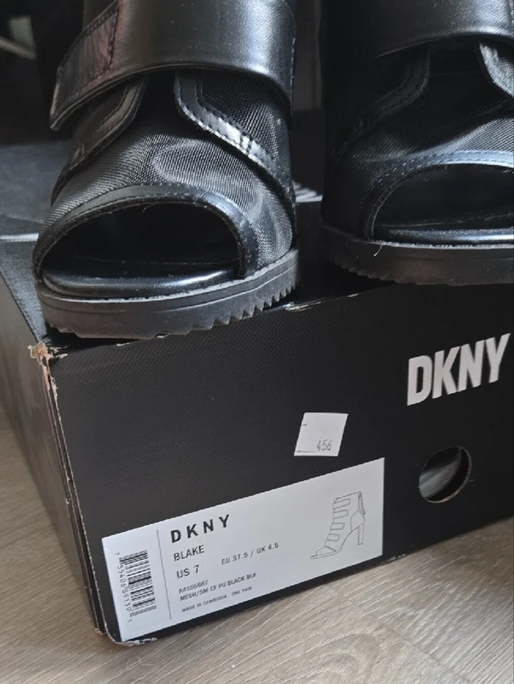 DKNY Blake Mesh Peep-Toe Platform Heel Sandals